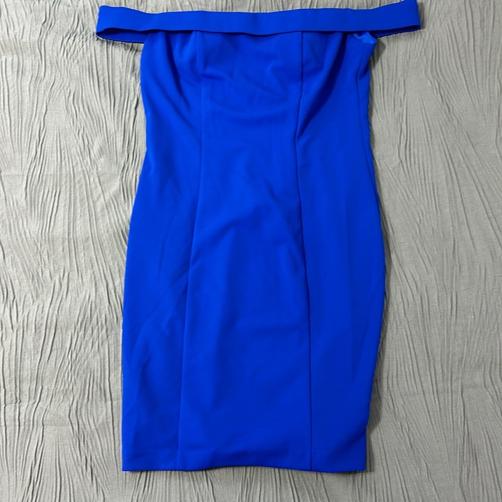Off the shoulder royal blue dress